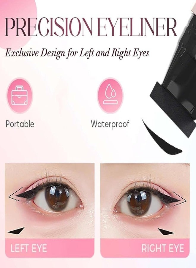 Mrettick 2pcs Rotatable Eyeliner Stamp Set - Quick Shaping Tool with Left/Right Eye Marked, Smudge-Proof & Long-Lasting, Ready to Use, Flawless Winged Eyeliner for Beginners & Makeup Enthusiasts, Black & Brown - Image 4